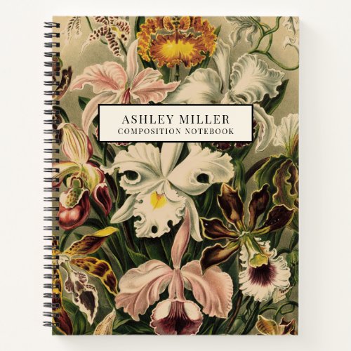 Vintage Flowers Elegant Botanical Personalized Notebook
