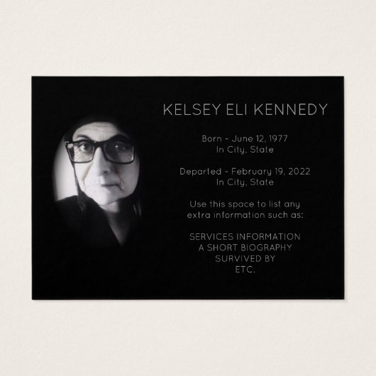 vintage flowers elegant funeral (Back)