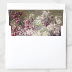 Vintage flowers, fine art wedding envelope liner