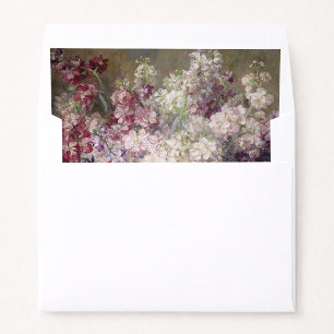 Vintage flowers, fine art wedding  envelope liner