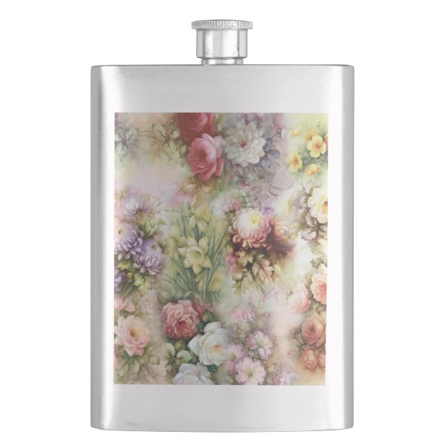 Vintage Flowers Flask (Front)