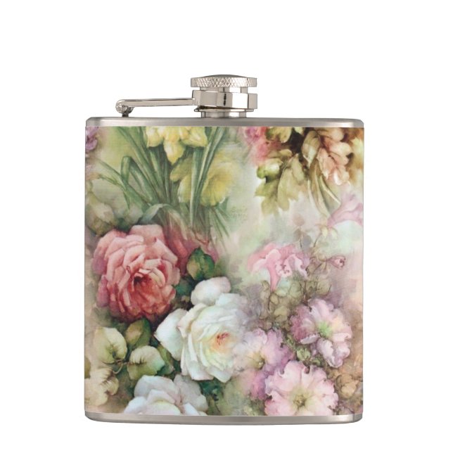 Vintage Flowers Flask (Front)