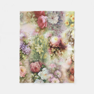 Vintage Flowers Fleece Blanket
