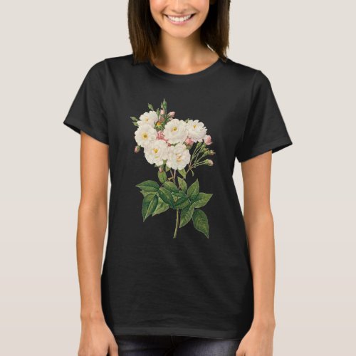 Vintage Flowers Floral Blush Noisette Rose Redoute T_Shirt