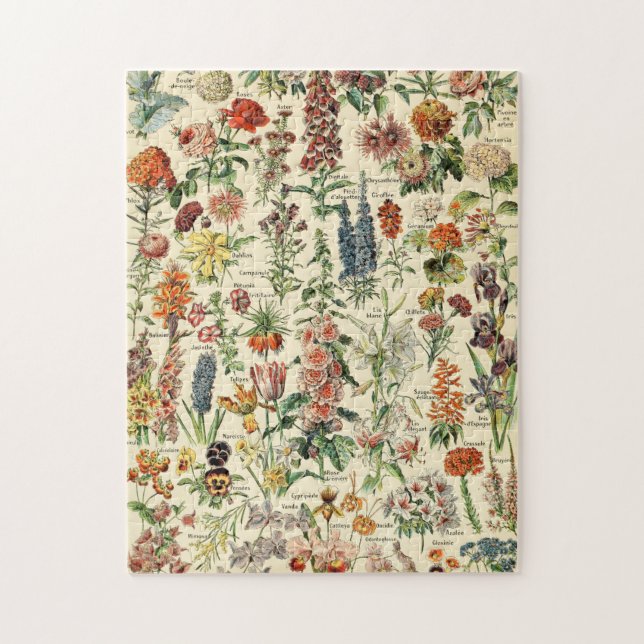 Vintage Flowers Floral Botanical Chart Jigsaw Puzzle (Vertical)