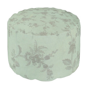 Vintage Flowers Floral Retro Pattern Design    Pouf