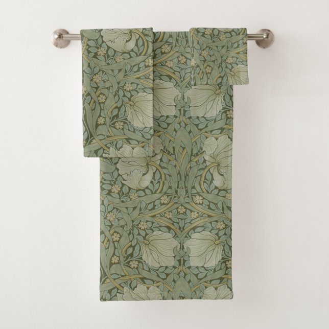 Vintage Flowers Floral William Morris Pimpernel Bath Towel Set (Insitu)