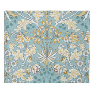 Vintage flowers, foliage seamless light blue patte duvet cover