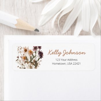 Vintage Flowers Garden Return Address Label by SugSpc_Invitations at Zazzle