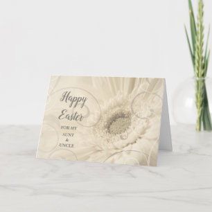 Vintage Flowers Happy Easter Aunt and Uncle Holiday Card
