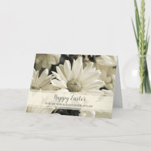Vintage Flowers Happy Easter Son Daughter in Law Holiday Card