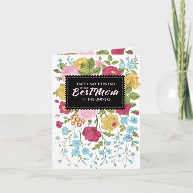 Vintage Flowers Happy Mother Day Card (Front)