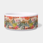 Vintage Flowers Hula Colorful Hawaiian Tropical  Bowl<br><div class="desc">This vintage tropical hula flower design is based on the colorful artwork from Hawaii. There's a retro hula girl,  palm trees,  tropical hibiscus flowers,  Hawaiian fish,  shells,  and a pineapple.</div>