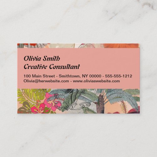 Vintage Flowers Hula Colorful Hawaiian Tropical Business Card