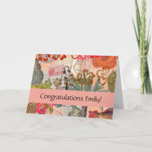 Vintage Flowers Hula Colorful Hawaiian Tropical  Card