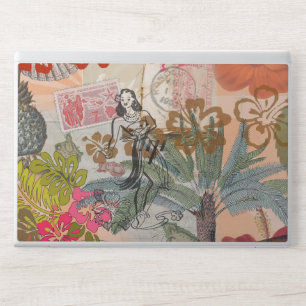 Vintage Flowers Hula Colorful Hawaiian Tropical HP Laptop Skin