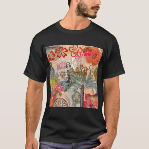 Vintage Flowers Hula Colorful Hawaiian Tropical  T-Shirt