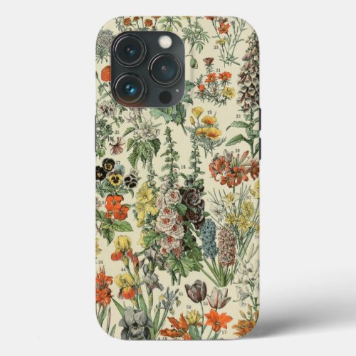 Vintage Flowers Illustration Adolphe Millot Case_M iPhone 13 Pro Case