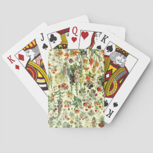 Vintage Flowers Illustration Art Poker Cards