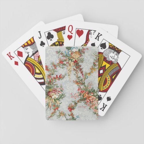 Vintage Flowers Illustration Art Poker Cards