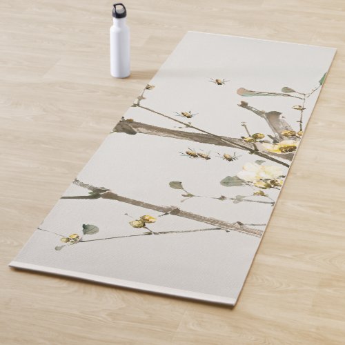 Vintage Flowers Illustration Yoga Mat