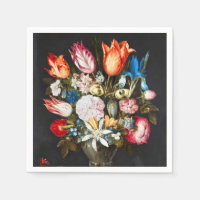 Vintage Flowers in a Glass by Ambrosius Bosschaer