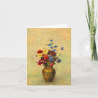 Vintage Flowers in a Vase (1910) by Odilon Redon