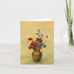 Vintage Flowers in a Vase (1910) by Odilon Redon Card
