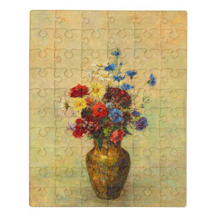Vintage Flowers in a Vase (1910) by Odilon Redon Jigsaw Puzzle