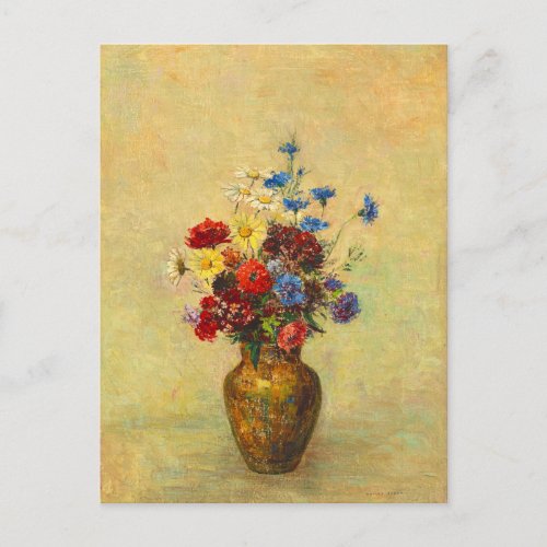 Vintage Flowers in a Vase 1910 by Odilon Redon Postcard