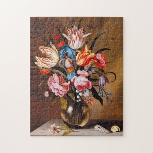 Vintage Flowers in a Vase  Jigsaw Puzzle