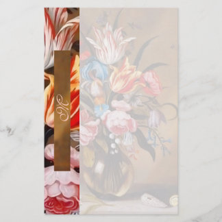 Vintage Flowers in a Vase | Monogrammed Stationery