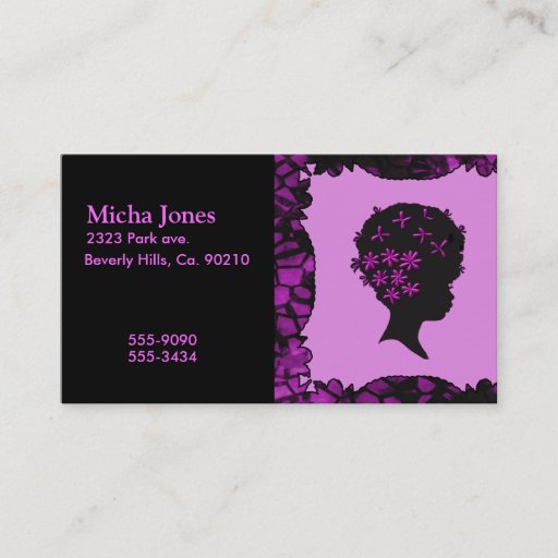 Customizable Vintage Flowers In Afro Business Card