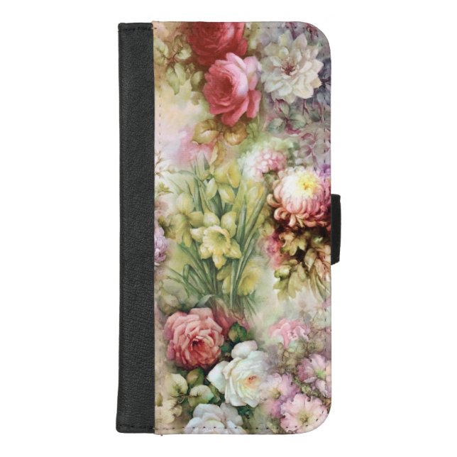 Vintage Flowers iPhone Wallet Case (Front)