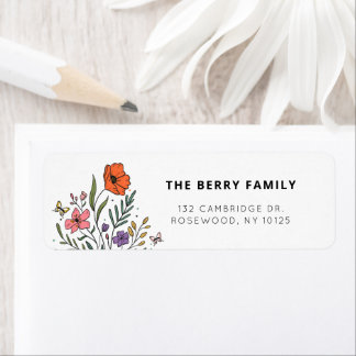 Vintage Flowers Label