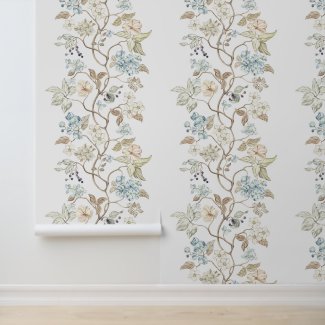 Vintage Flowers, Leaves and Berries on Branches
