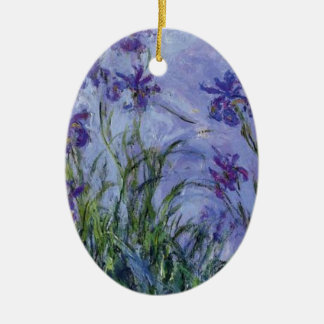 vintage flowers lilac-irises-1917 monet. ceramic ornament