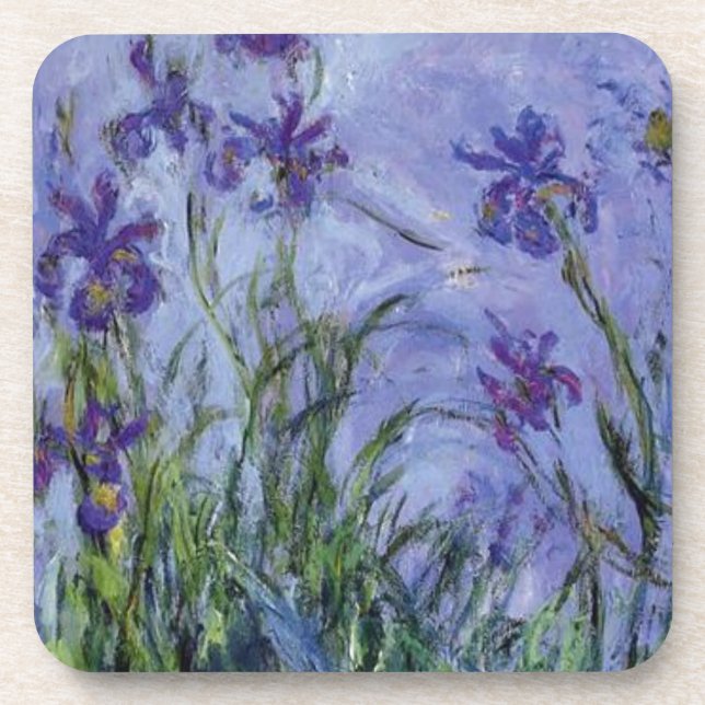 vintage flowers lilac-irises-1917 monet. coaster (Front)