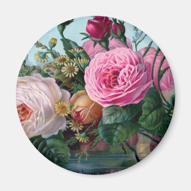 Vintage Flowers Magnet  (Front)