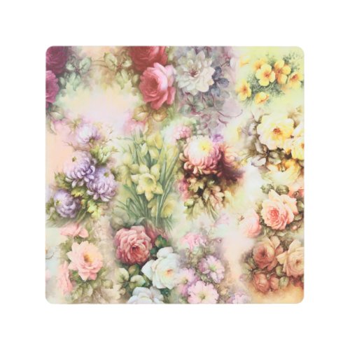 Vintage Flowers Metal Print