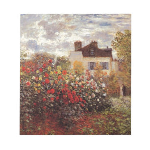 vintage flowers monet-s-garden-in-argenteuil-sun notepad