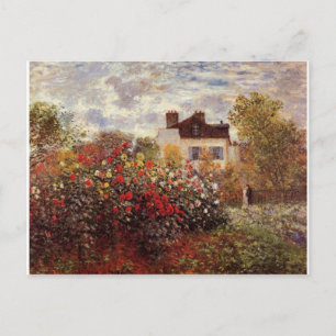 vintage flowers monet-s-garden-in-argenteuil-sun postcard