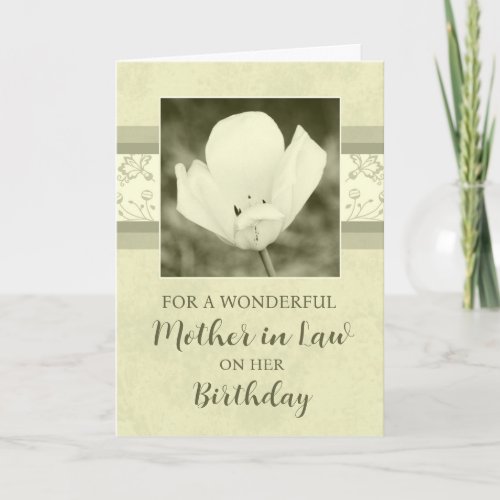 Vintage Flowers Mother in Law Birthday Card