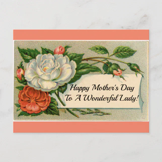 Vintage Flowers Mothers Day Postcard Zazzle