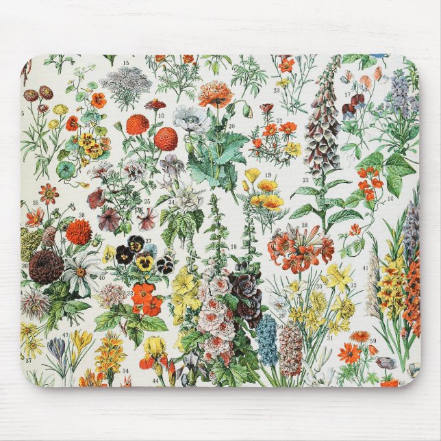 Vintage Flowers Mouse Pad (Front)