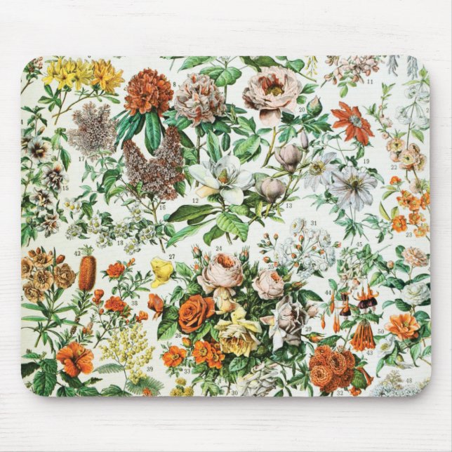 Vintage Flowers Mouse Pad (Front)