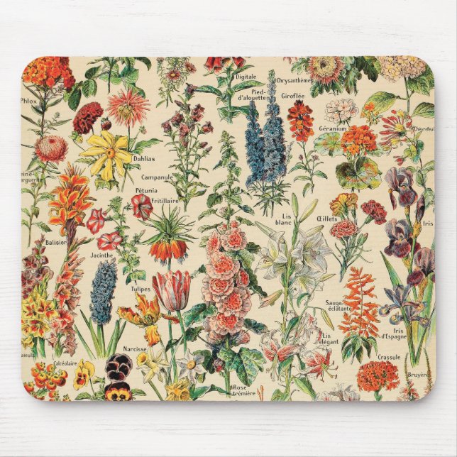Vintage Flowers Mouse Pad (Front)