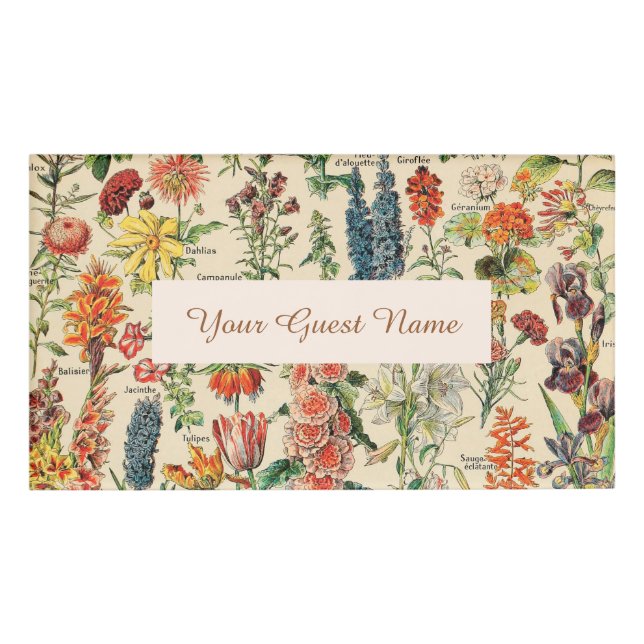 Vintage Flowers Name Tag (Front)