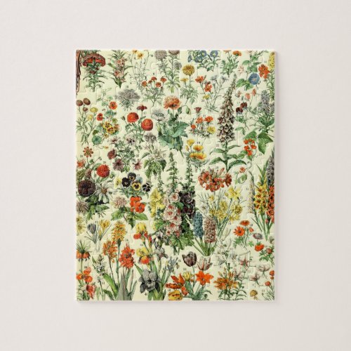 Vintage Flowers Old Illustration Art Jigsaw Puzzle