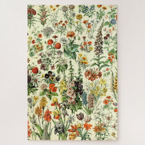 Vintage Flowers Old Illustration Art Jigsaw Puzzle